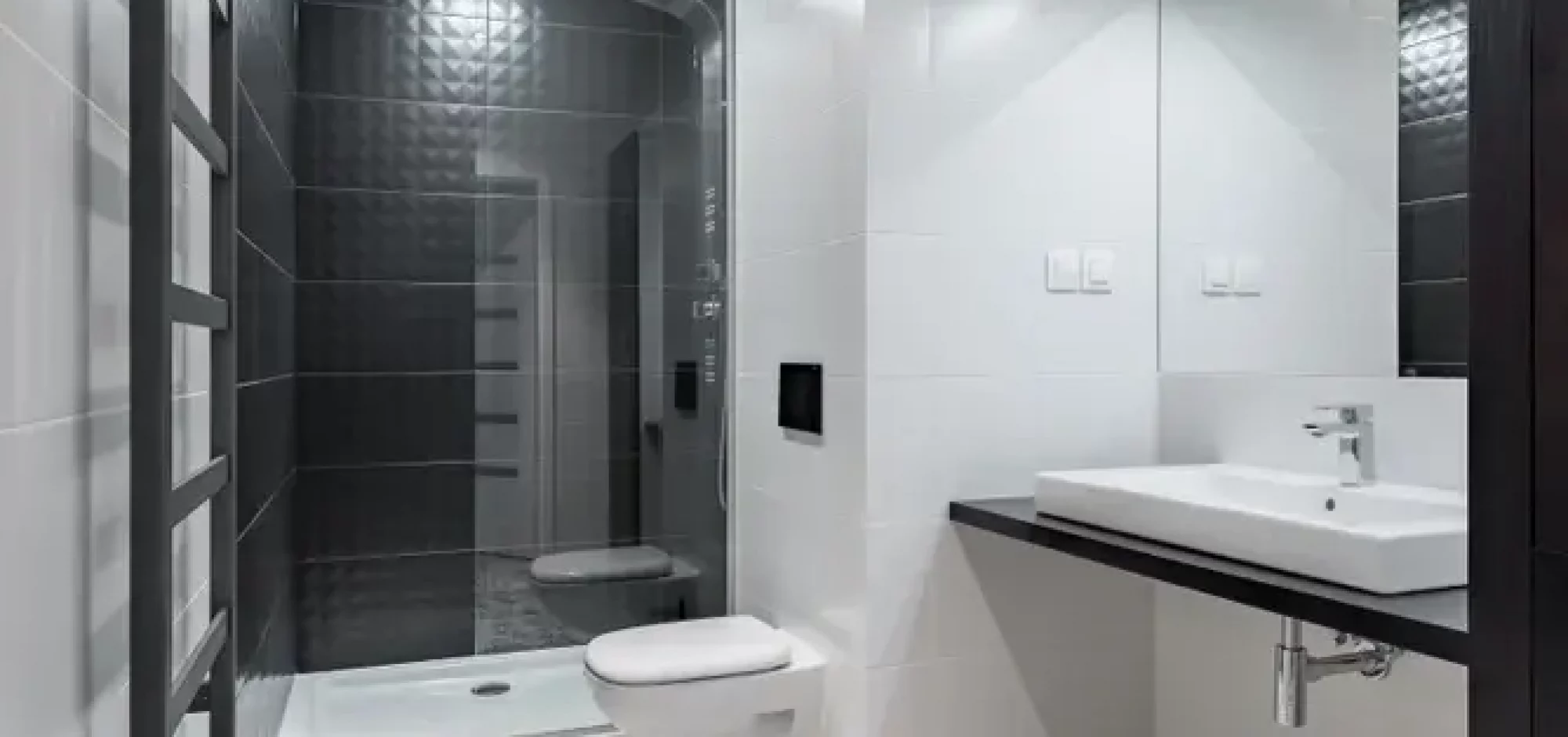 White Square Tile Bathroom 1